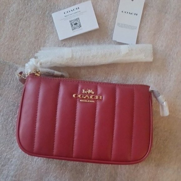 Coach Handbags - NWT COACH Nolita 19 Wristlet Clutch /w Chain Quilting  Red